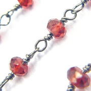 Garnet Gemstone Wire Wrap Chain.
